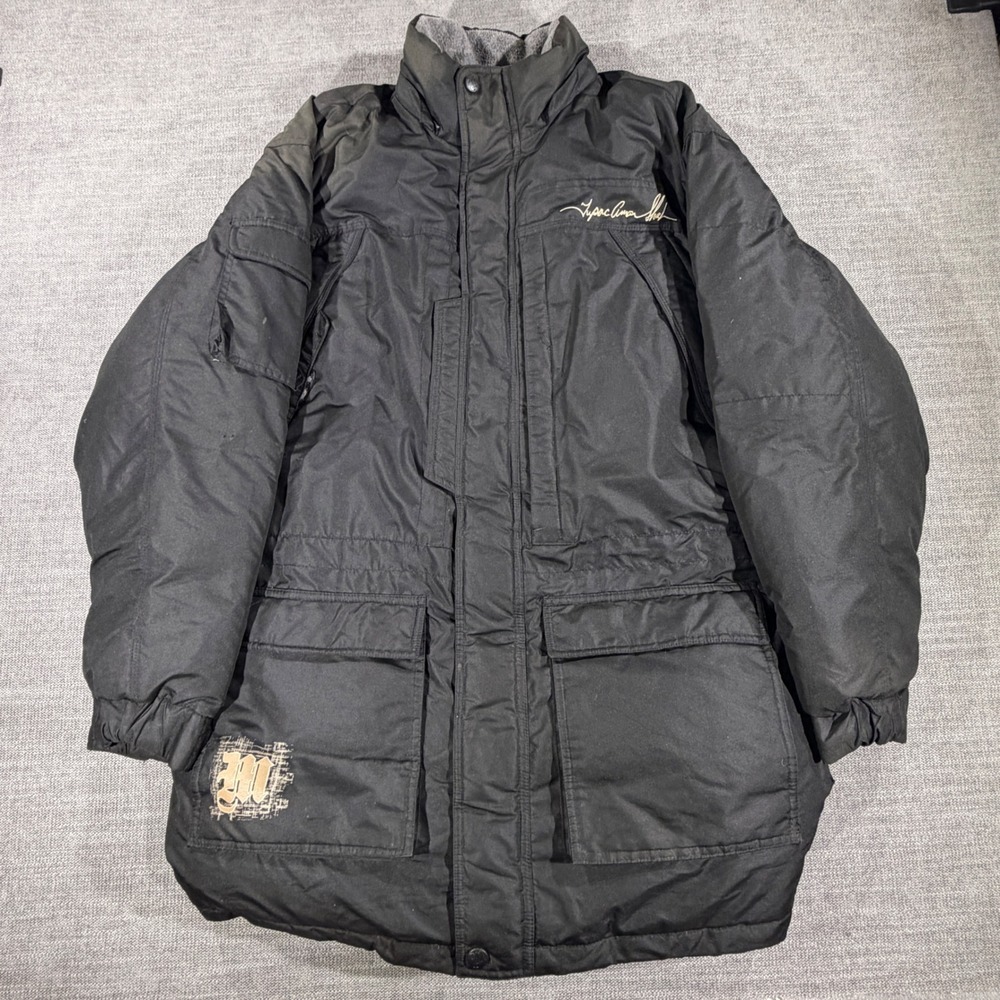 Makaveli Branded Puffer Parka Men M Black Good Tupac Shakur Graphic Down‎ Jacket